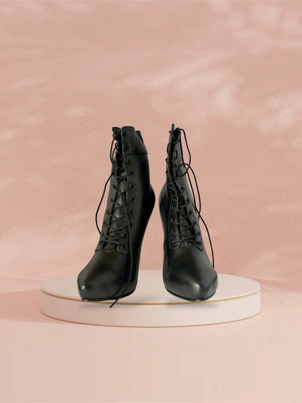 Women’s Black Lace-Up Ankle Boots